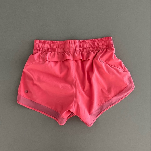 Athleta salmon pink 4” Medium Athletic Shorts with draw string. - Picture 4 of 5